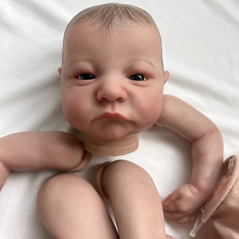 19 inç Zaten Boyalı Yeniden Doğmuş Bebek Parçaları Levi Uyanık Gerçekçi Bebek 3D Boyama Görünür Damarlar Bez Vücut Dahil