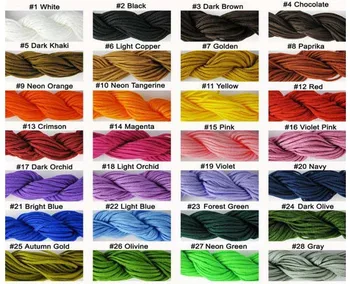 DHL EMS ücretsiz yu3 Toptan 28 Karışık Renk Her Renk 2 Parça Düğüm Dize Naylon Kordon Halat kristal Bilezik