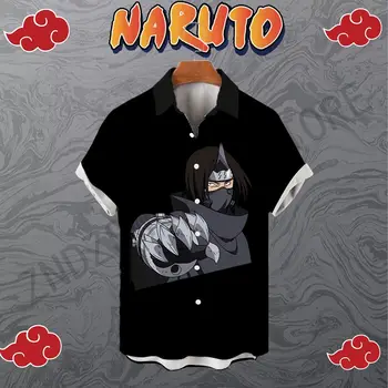 Naruto Sahil Gezisi erkek gömleği 2023 5XL Serin Büyük Boy Anime Streetwear Kısa Kollu Harajuku Yüksek Kaliteli Yaz Y2k Moda