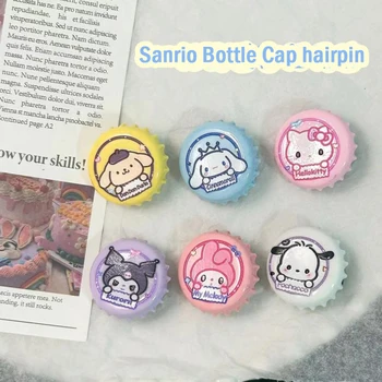 Sevimli Sanrio Şişe Kapağı Firkete Mymelody Kuromi Hellokitty Purin Karikatür Mini Tatlı Kız Kalp Firkete Öğrenci saç aksesuarları