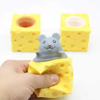 Fare Ve Peynir Blok Sıkmak Anti-stres Oyuncak Tembellik Saklambaç Squishable Rakamlar Stres Giderici stres oyuncakları (Rastgele sevkiyat)