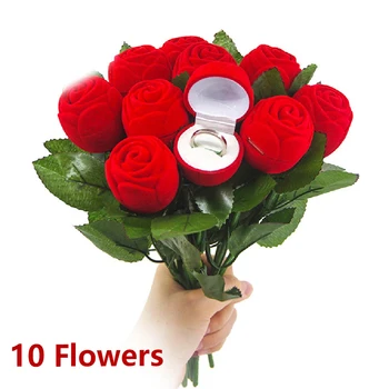 Yaratıcı Gül Çiçek Yüzük Kutusu Akın Çiçekler Düğün Nişan Evlilik Sevgililer Günü Hediye Yüzük Kutusu Takı Paketi Kılıfları