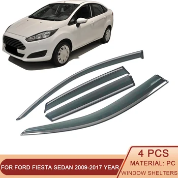 FORD Fiesta Sedan 2009-2017 için Araba Pencere Güneş Yağmur Gölge Siperliği Kalkan Barınak Koruyucu Kapak Trim Çerçeve Sticker Aksesuarları