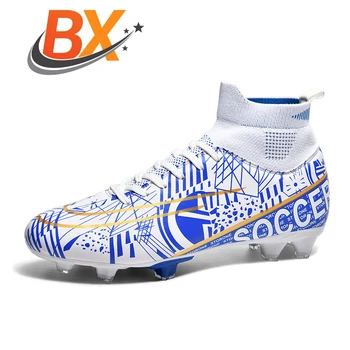 BX yeni gençlik yüksek top futbol ayakkabısı profesyonel maç ayakkabı spor ayakkabıları uzun sivri kırık sivri futbol ayakkabısı BOYUTU 35-45