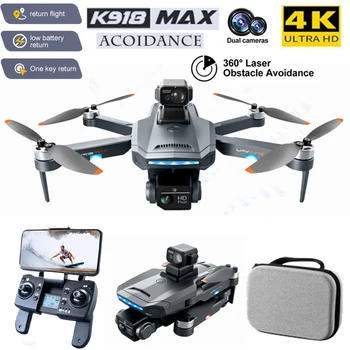 K918 MAX GPS RC Drone 4K HD Çift Kamera İle Engellerden Kaçınma Helikopter Profesyonel Fırçasız Drone RC 1200M uçak oyuncakları