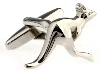 Fantezi Kol Düğmeleri Kanguru gemelos kol düğmesi Gümüş Renk erkek gömleği manşet kol düğmeleri abotoaduras Kol Düğmeleri Hediye, Ücretsiz Kargo