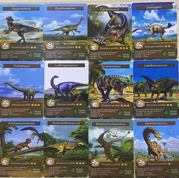 55 Adet Disney Dinozor biliş kart Oyunu Savaş Carte Anime Ticaret Kartları albüm Çocuk Oyuncakları Hediyeler