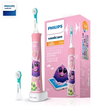 Philips Elektrikli Çocuk Diş Fırçası HX6322 Çocuk Diş Fırçası 2 Temizleme 2 Dakika Zamanlayıcı Modları IPX7 Su Geçirmez 2 Yedek Kafa