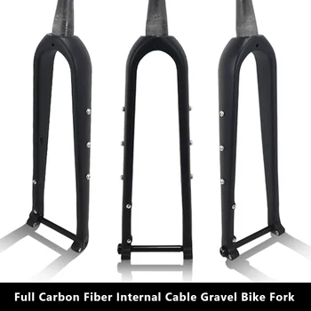 CW Çakıl Çatal 700C Disk Tam Karbon Fiber Yol bisiklet çatalı 100*12mm Çatal bisiklet Karbon çerçeve karbon çatal 700*45C / 650B * 2.1