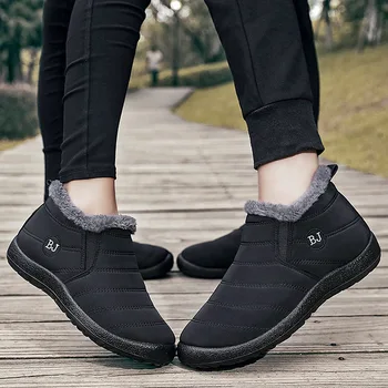 Kar Botları Kadın Rahat Unisex Ayakkabı Platformu Üzerinde Kayma erkek ayakkabısı Kürk Su Geçirmez yarım çizmeler Yeni Kış Ayakkabı Botas Mujer