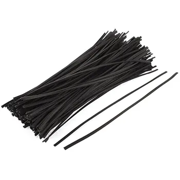 130 adet 150mm x 3mm Siyah Plastik kaplanmış metal Kordon Veri kablo düzenleyici Bağlama Torbaları Ambalaj Tel bükümlü kravatlar