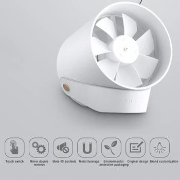 Orijinal Vh Mini Fan Taşınabilir Ventiladors Usb Mijia Fan Ultra Sessiz Akıllı Dokunmatik Yaz Soğutucu Çift Yaprak masaüstü vantilatör