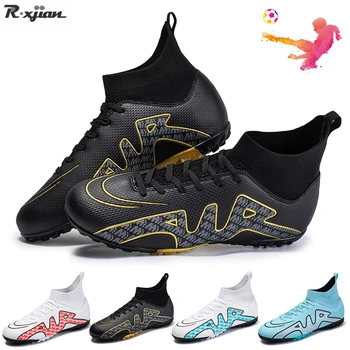 2022 Futbol ayakkabıları Erkekler Yetişkin Çocuklar TF / FG Yüksek Ayak Bileği futbol kramponları Cleats Çim Eğitim Spor Ayakkabı Yeni Trend Ayakkabı 32-46#