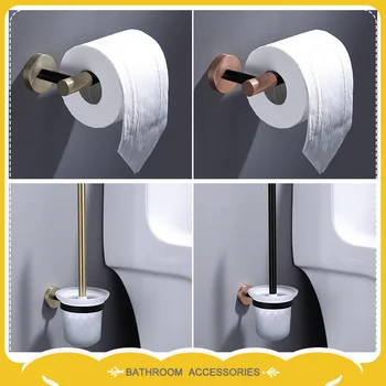 Duvara Monte Banyo Tuvalet Fırçası Raf rulo kağıt havlu tutucu Bardak Tutucu Seti Paslanmaz Çelik Donanım Aksesuarları