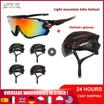 Unisex Bisiklet Kask Ayrılabilir Manyetik Gözlük Snowboard Kask Ultralight Dağ Bisiklet Kask Bisiklet emniyet kaskı