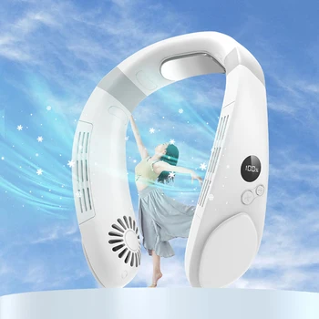 Taşınabilir Boyun Fanı Taşınabilir Klima Elektrikli Fan Şarj Edilebilir Mini Ventilador Soğutma USB Bladeless Fanlar Açık Spor