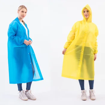 Yüksek Kalite 1 ADET 118 * 68 CM EVA Unisex Yağmurluk Kalınlaşmış Su Geçirmez yağmurluk Kadın Erkek Siyah Kamp Su Geçirmez Yağmurluk Takım Elbise