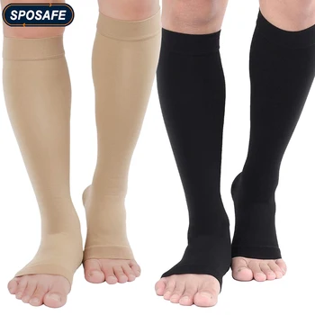 1 Çift Uzun Çorap Elastik Bacak destek ayağı Shin Çorap Varisli Damar Yorgunluk Giderici bacak ısıtıcısı Sıkıştırma Buzağı Kol Çorap