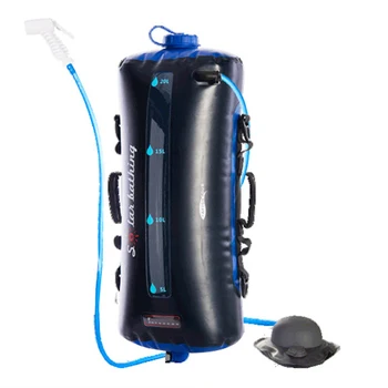 Güneş yürüyüş Kamp duş torbası 20L açık banyo çantası taşınabilir ısıtma banyo su saklama çantası hortum değiştirilebilir Duş başlığı