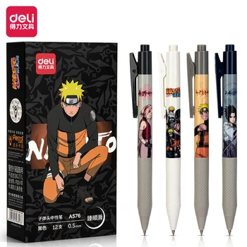 Deli 4 adet 0.5 mm Siyah Mürekkep Jel Kalem Anime Kalem Okul Öğrenci Malzemeleri Ofis Malzemeleri Kırtasiye Yazma İmza Kalem