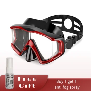 Serbest dalış maskesi Geniş Görüş şnorkel maske Tüplü Dalış için Serbest Dalış Silikon Temperli Cam Lens Ayarlanabilir