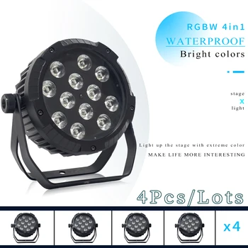4 Adet 12x18W RGBWA + UV 6 in 1 LED su geçirmez par ışık açık performans sahne ışığı DMX kontrol profesyonel DJ disko ekipmanları
