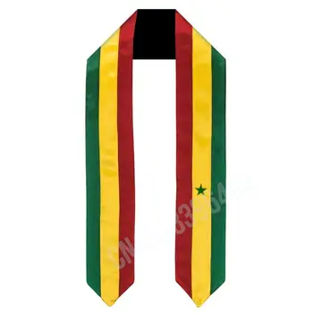 Senegal Bayrağı Eşarp Üst Baskı Mezuniyet Kanat Çaldı Uluslararası Yurtdışında Eğitim Yetişkin Unisex Parti Aksesuarı