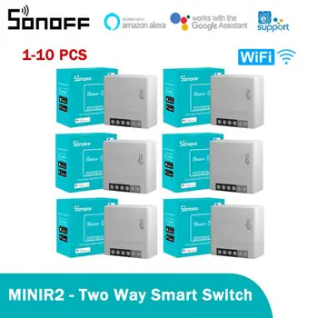 SONOFF MINI R2 DIY akıllı anahtarı İki Yönlü Anahtarı Mini Wifi anahtar modülü Üzerinden WeLink APP Uzaktan Kumanda Çalışma Alexa Google Ev