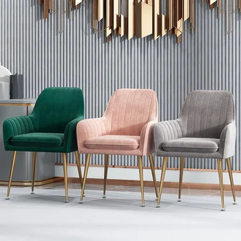 İskandinav Metal yemek masası sandalyesi Ev İnternet Salonu Makyaj Tasarımcısı Koltuk Arkalığı Yatak Odası Chaises De Salon Ev Eşyaları