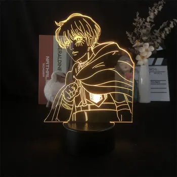 Anime Lamba Titan 4 Armin Arlert Figürü yatak odası dekoru Gece Lambası çocuklar için doğum günü hediyesi Shingeki Hiçbir Kyojin 3d ışık
