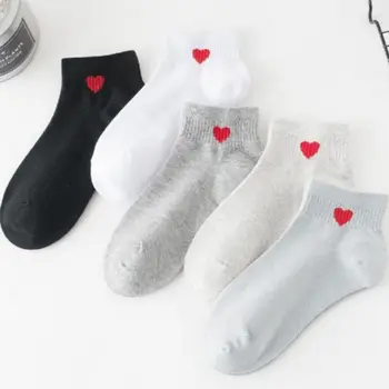 Nefes Bahar Ve Yaz Temel Pamuk Ayak Bileği Çorap Kore Tarzı Çorap kadın Çorap Aşk Kalp Şekli