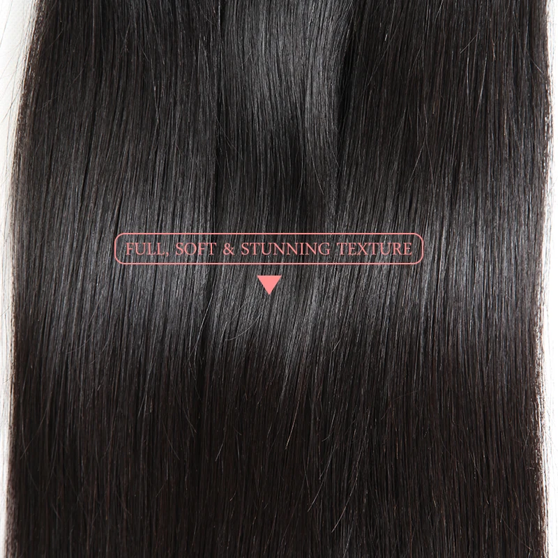 3 adet Brezilyalı Düz Ham işlenmemiş insan saçı Örgü Demetleri Insan Remy Saç Siyah Kadınlar ıçin Çift Çizilmiş Saç Doğal Renk - 4