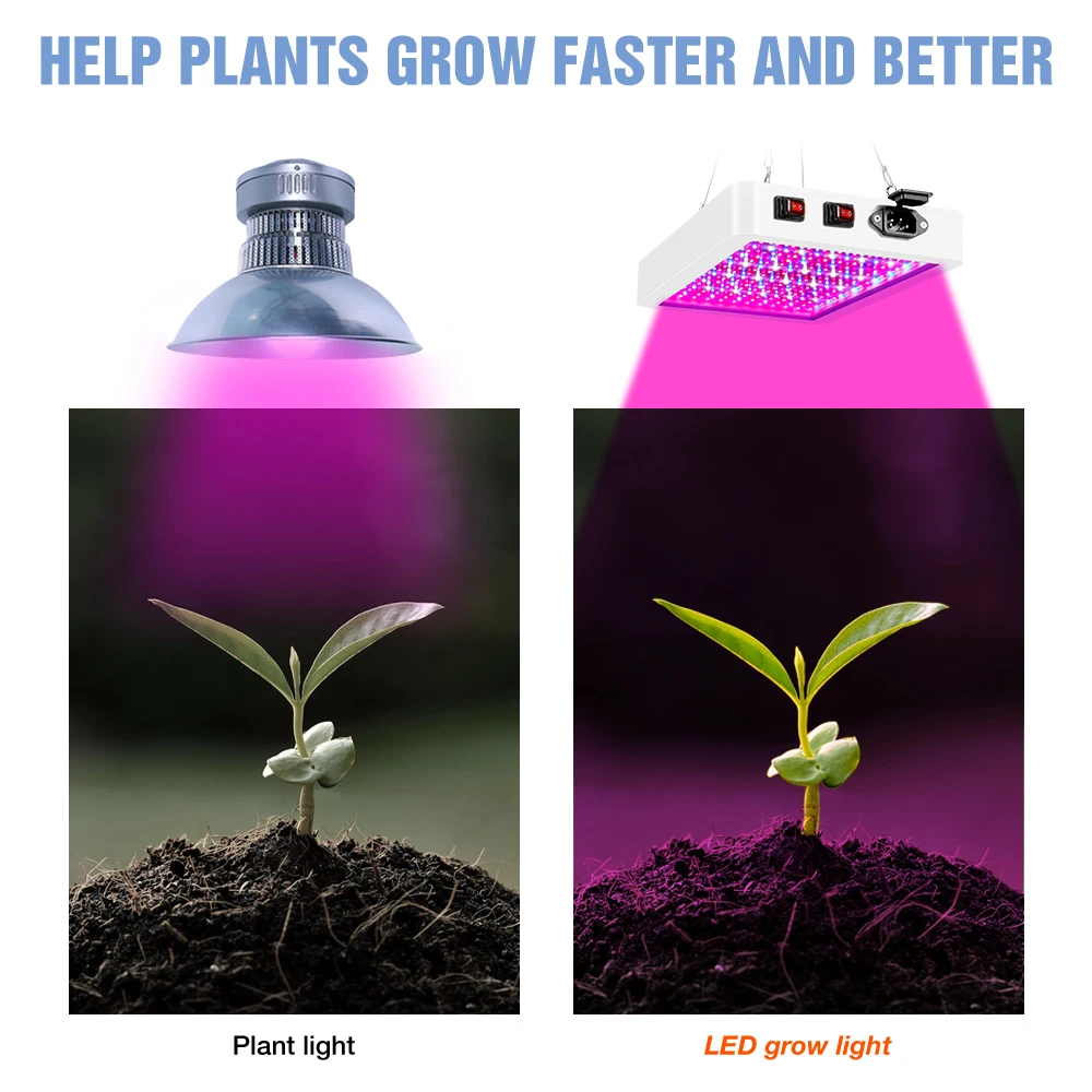 BiaRiTi bitki ışık LED tam spektrum Phyto büyümek lamba 300W 500W kapalı çiçek büyüyen çadır LED hidroponik fide Fito ışıkları - 3