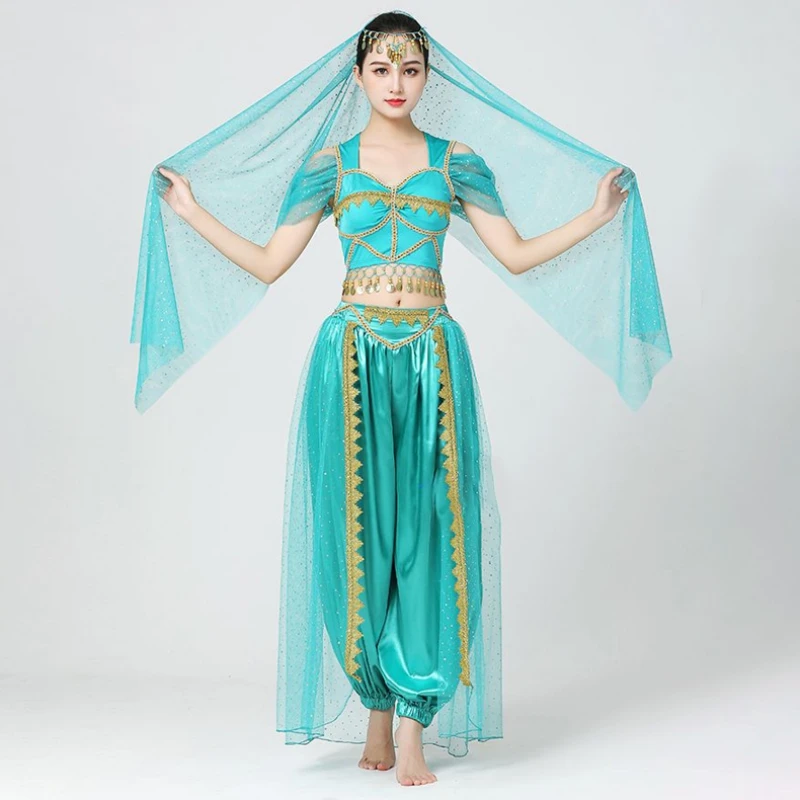 Oryantal Dans Kostümleri Set Kadın Oryantal Dans Kız Oryantal Dansçı Hindistan Oryantal Dans Elbise Bellydance Hint 4 adet / takım - 1