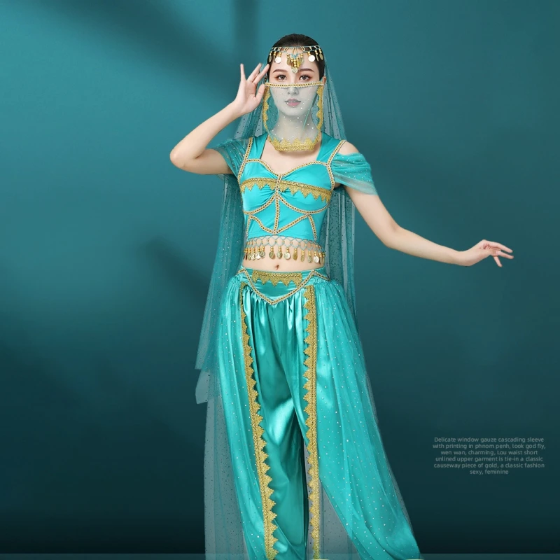 Oryantal Dans Kostümleri Set Kadın Oryantal Dans Kız Oryantal Dansçı Hindistan Oryantal Dans Elbise Bellydance Hint 4 adet / takım - 2