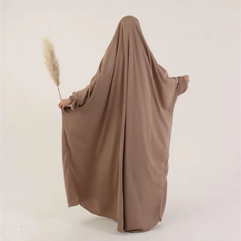 Kadınlar için Jilbabs Namaz Konfeksiyon Müslüman Gevşek Abaya Khimar Elbise Türkiye Jilbab Ramazan Bayram İslam Giyim Djellaba Burka Peçe - 5