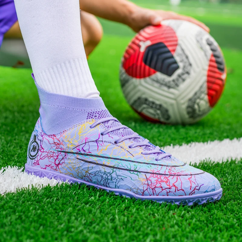 Kaliteli Messi futbol kramponları Futsal kaymaz futbol ayakkabıları Toptan Sociaty Chuteira Campo Cleats Eğitim Ayakkabı Kadın TF / AG - 3