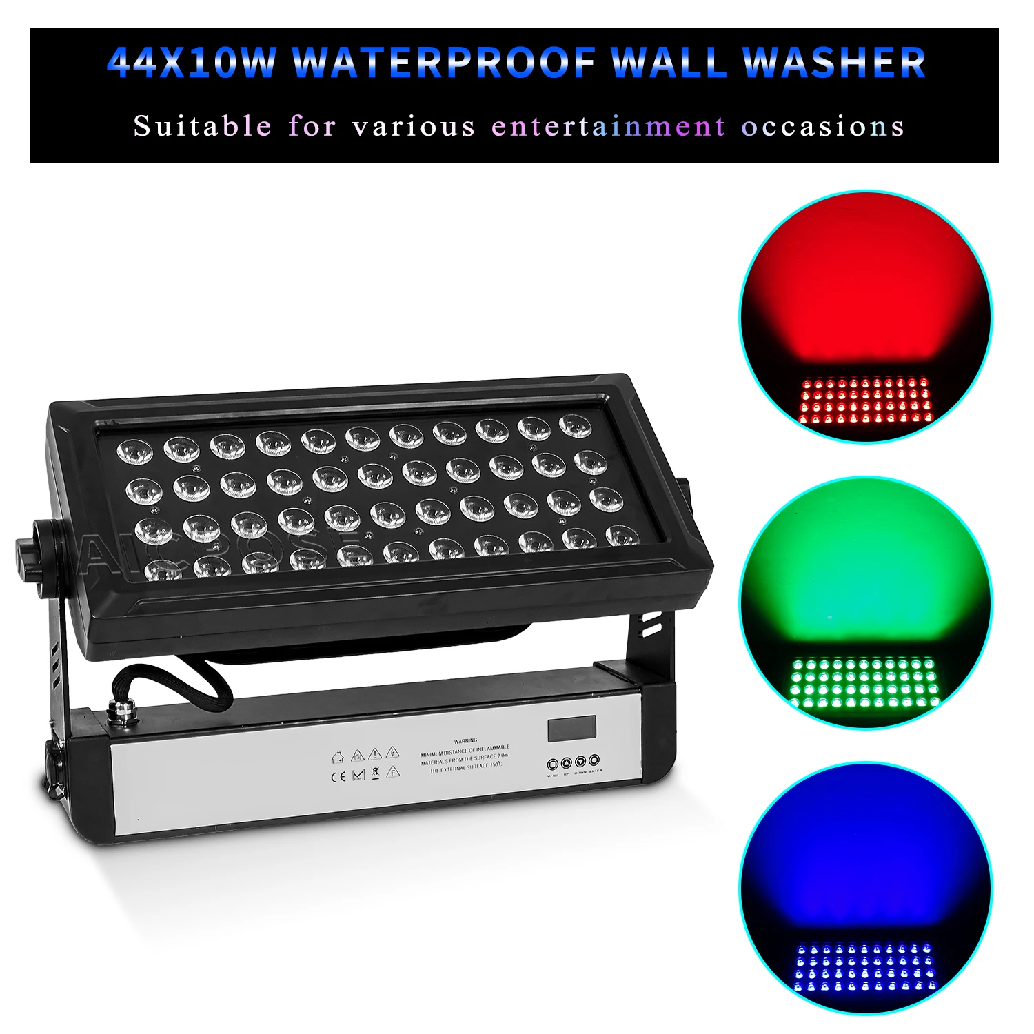 Açık kentsel renkli mimari aydınlatma 44x10W RGBW 4 in 1 su geçirmez led duvar yıkayıcı gece lambası cadılar Bayramı DJ disko ışık - 0