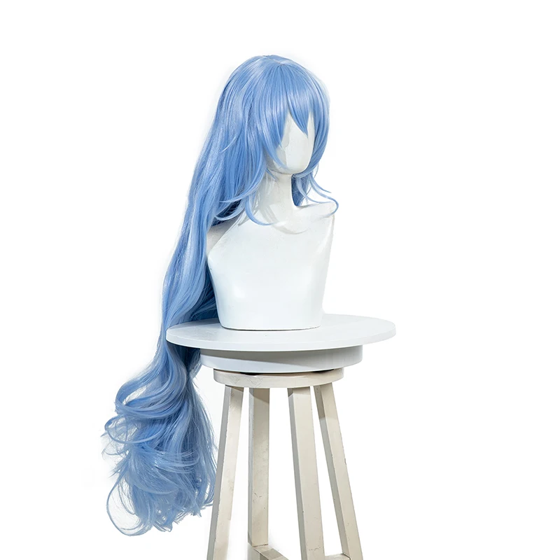 L-email peruk Sentetik Saç EVA Ayanami Rei Cosplay Peruk Anime EVA Peruk 100cm Uzun Mavi Gevşek Dalgalı Kadınlar İsıya Dayanıklı Peruk - 1