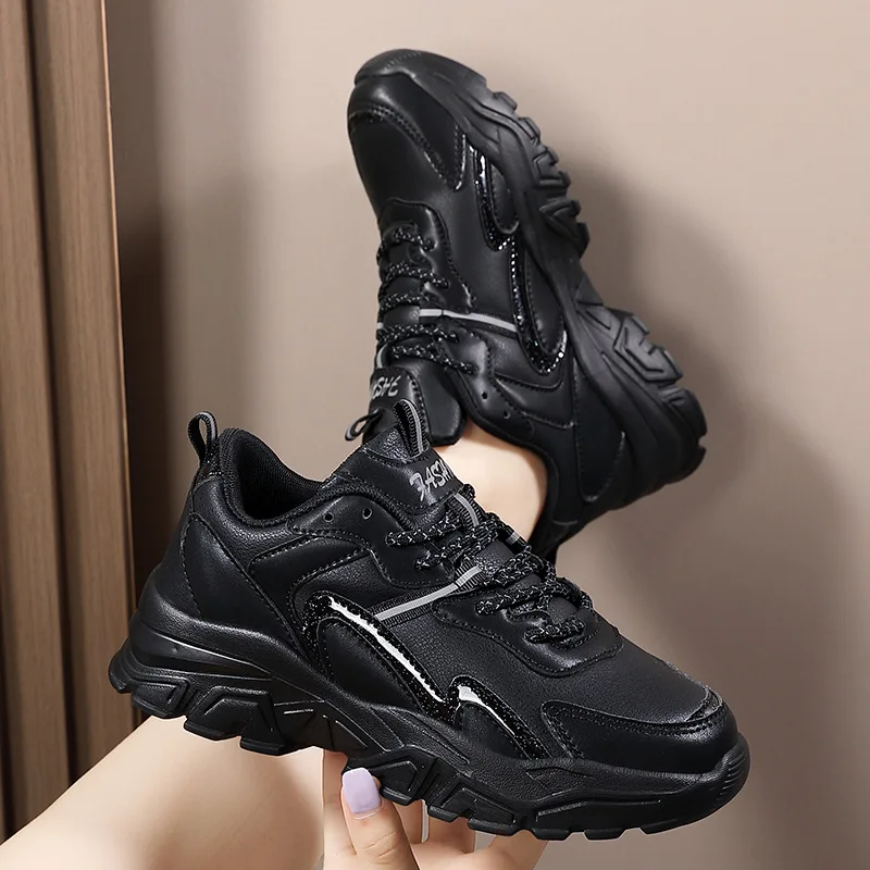 2023 Yeni Kadın Rahat spor ayakkabılar Kız Örgü Rahat Tasarımcı Sneaker Eğitmenler Platformu Ayakkabı Öğrenci vulkanize ayakkabı Ekleyin 5cm - 1
