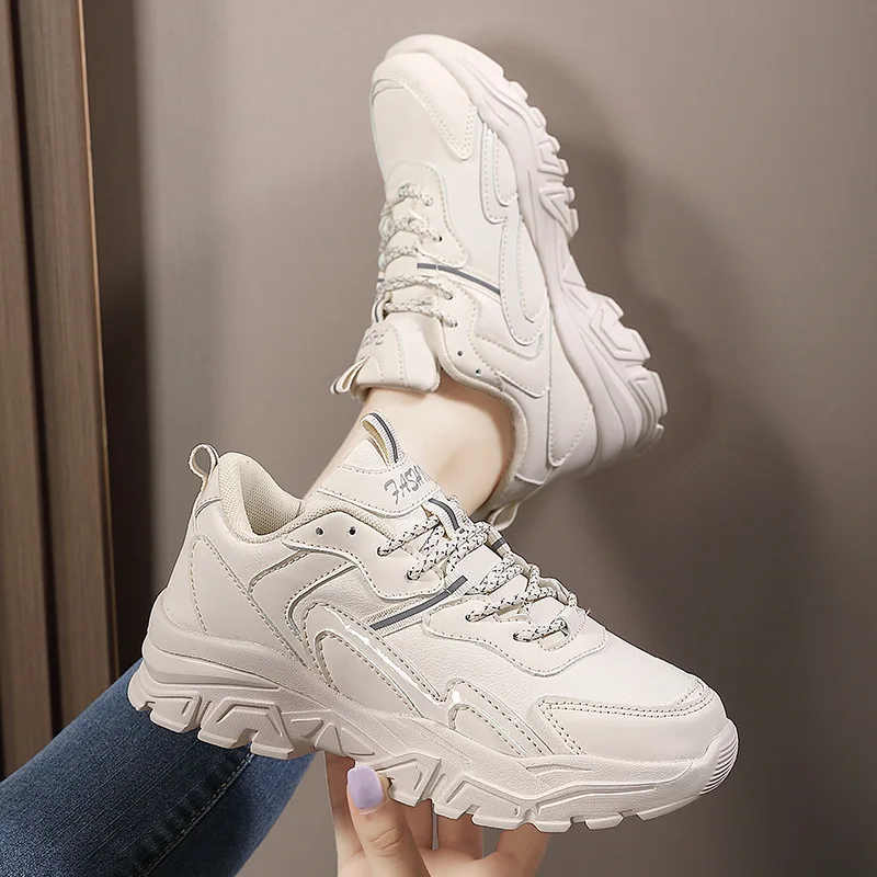 2023 Yeni Kadın Rahat spor ayakkabılar Kız Örgü Rahat Tasarımcı Sneaker Eğitmenler Platformu Ayakkabı Öğrenci vulkanize ayakkabı Ekleyin 5cm - 4
