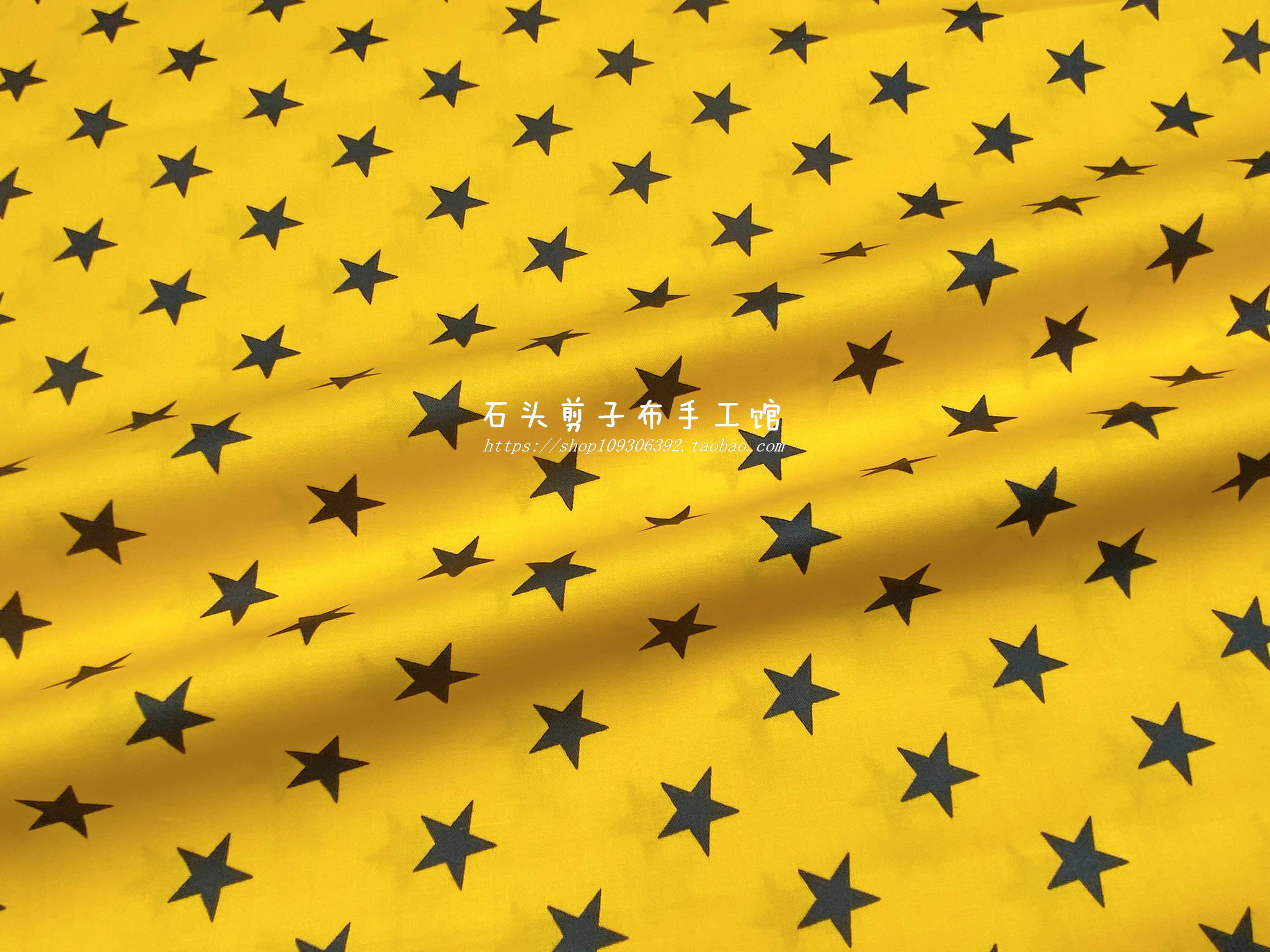 160x50cm 2cm Küçük Sarı Kırmızı Mavi Yıldız Dimi Pamuklu Baskılı Kumaş Dekoratif El Yapımı DIY Dikiş Kumaş - 2