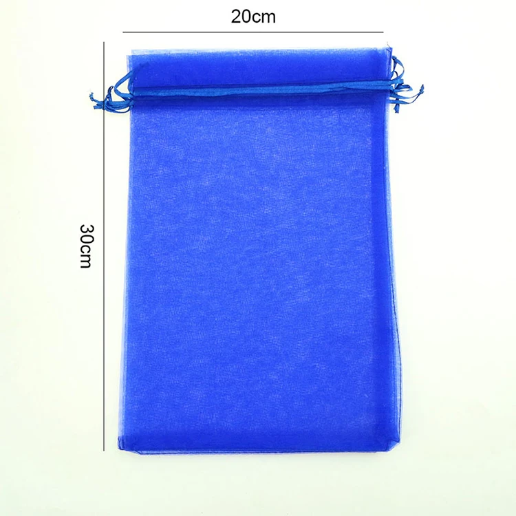 20x30cm Koyu Mavi Organze takı çantaları Düğün hediye keseleri Çay Saklama Torbaları Ambalaj özel logo Baskı 100 adet Toptan - 4