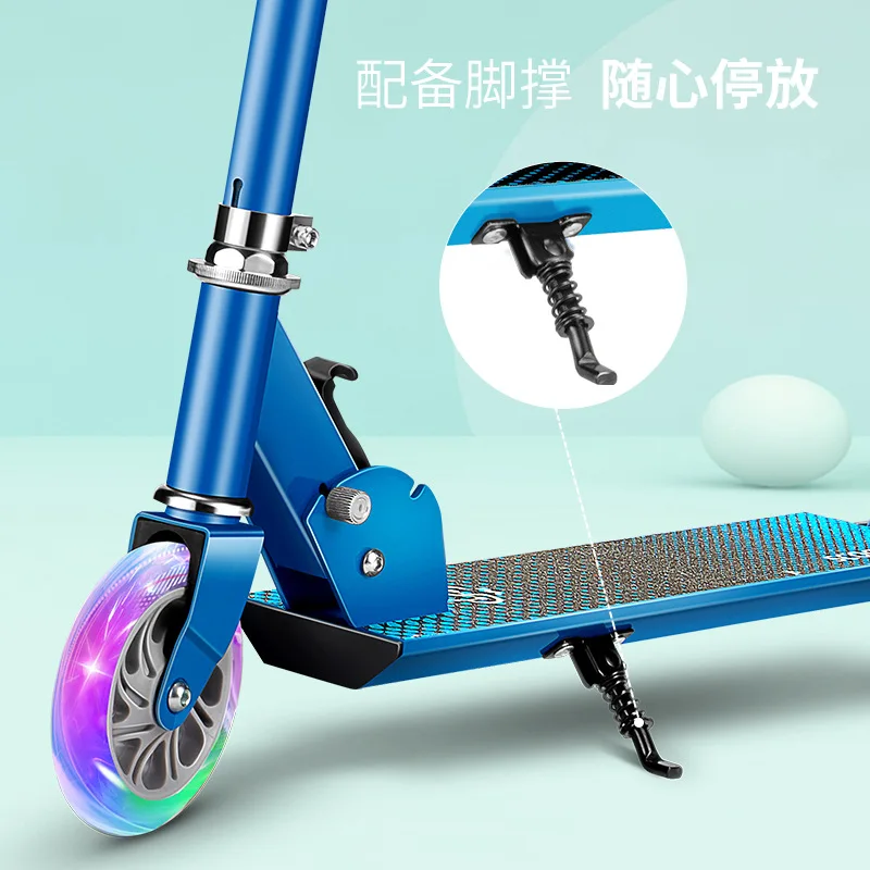 2023 Yeni çocuk scooter alüminyum alaşımlı arabası çok vites ayarı ayak desteği ile - 3