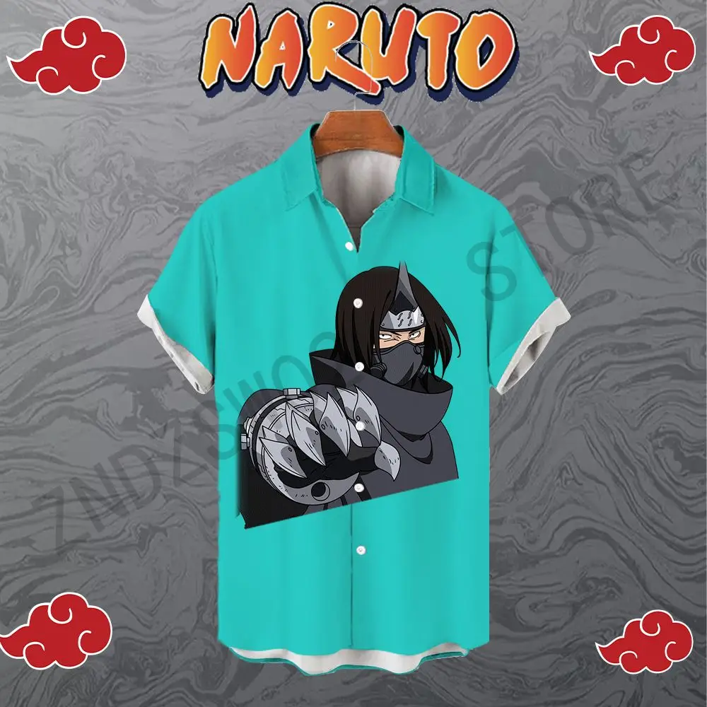 Naruto Sahil Gezisi erkek gömleği 2023 5XL Serin Büyük Boy Anime Streetwear Kısa Kollu Harajuku Yüksek Kaliteli Yaz Y2k Moda - 1