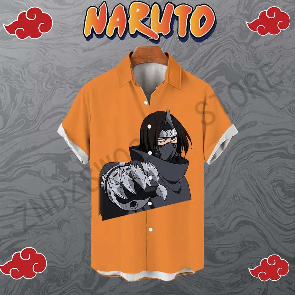 Naruto Sahil Gezisi erkek gömleği 2023 5XL Serin Büyük Boy Anime Streetwear Kısa Kollu Harajuku Yüksek Kaliteli Yaz Y2k Moda - 3