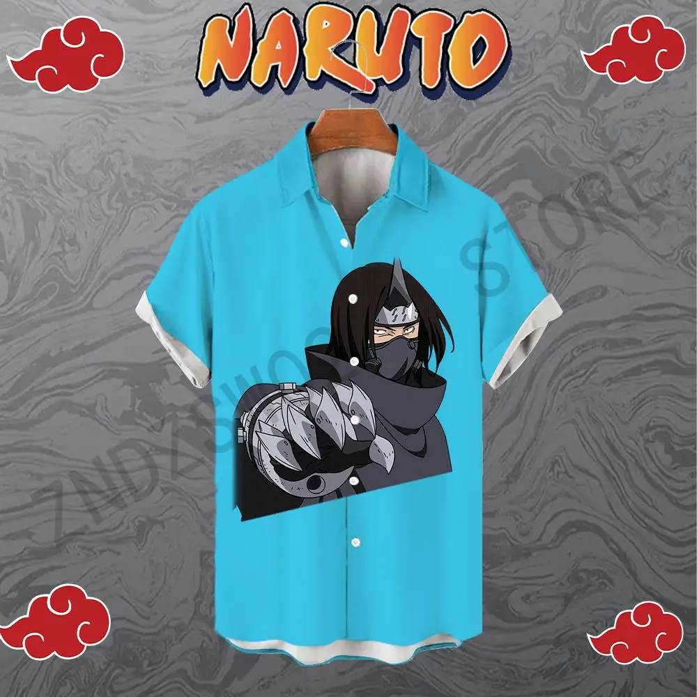 Naruto Sahil Gezisi erkek gömleği 2023 5XL Serin Büyük Boy Anime Streetwear Kısa Kollu Harajuku Yüksek Kaliteli Yaz Y2k Moda - 4