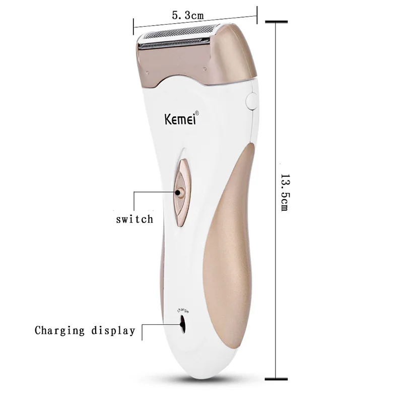 Kemei Şarj Edilebilir Elektrikli Akülü Kadın Tıraş Makinesi Tıraş Makinesi Kazıma Saç Çıkarıcı kadın bikinisi Koltukaltı Dudak Epilasyon - 1