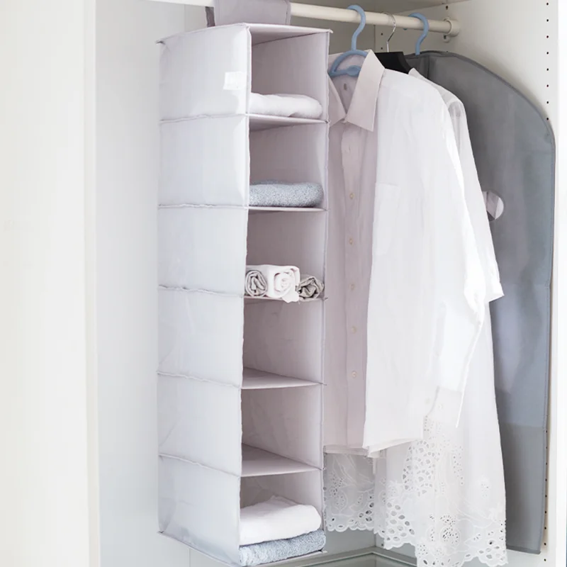 6 katmanlı Katlanır asılan saklama çantası Yıkanabilir Sutyen İç Çamaşırı Depolama Organizatör Giyim Eşyalar Ev Yatak Odası saklama çantası - 0