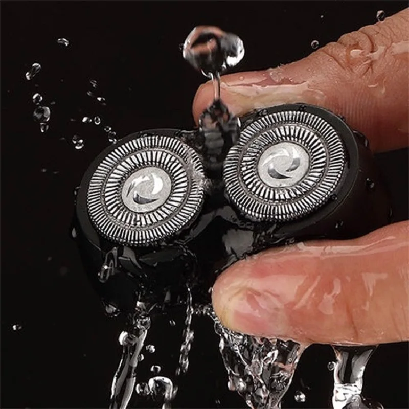 Erkek çift yüzen kafa elektrikli tıraş makinesi USB şarj edilebilir kuru ıslak sakal tıraş makinesi saç düzeltici yüz jilet su geçirmez - 3